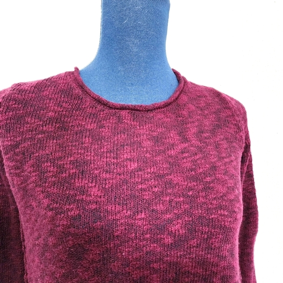 Cloud Chaser Burgundy and Flannel Twofer Sweater - Picture 6 of 10